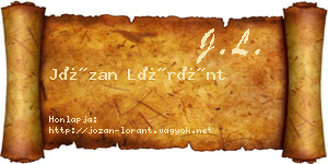 Józan Lóránt névjegykártya