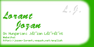 lorant jozan business card