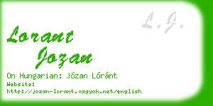 lorant jozan business card